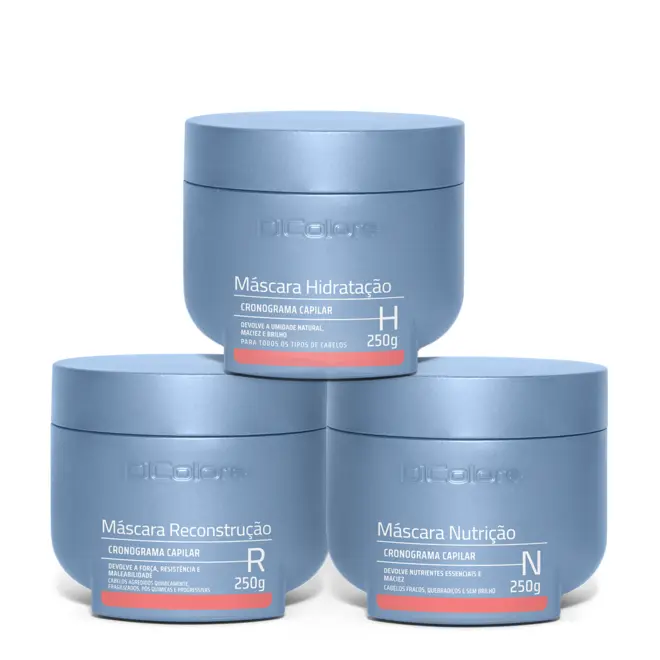 Kit Cronograma Capilar com 3 Máscaras - Nutrição, Hidratação e Reconstrução  1