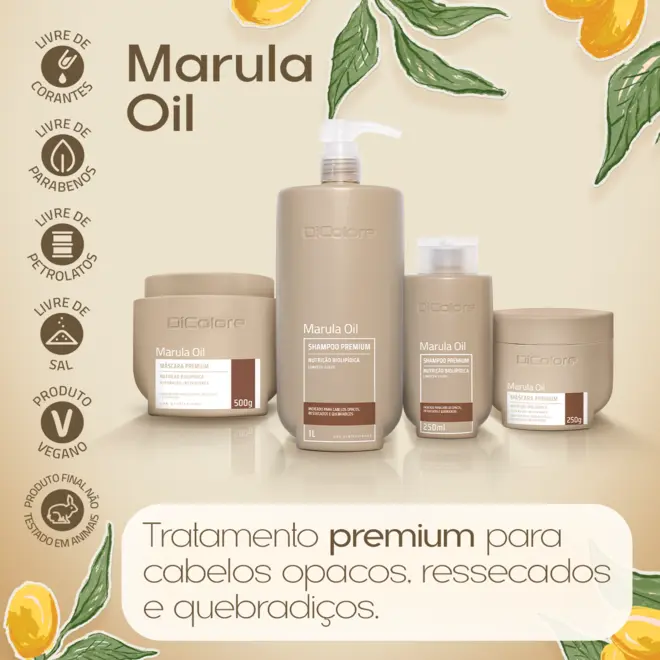 Shampoo Premium de Nutrição Marula Oil - 250ml  4