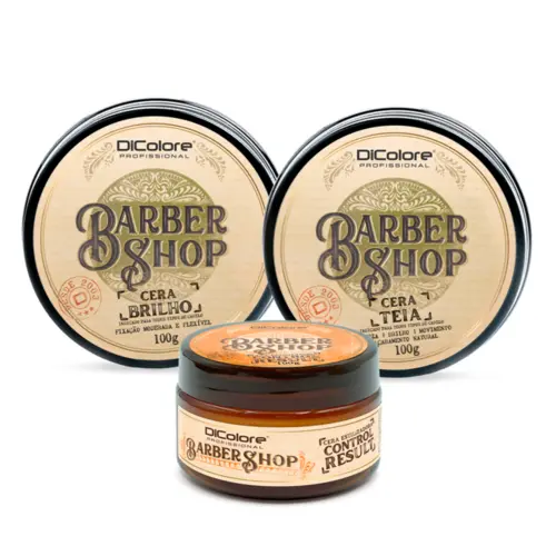 Barber Shop Kit com 3 pomadas masculinas